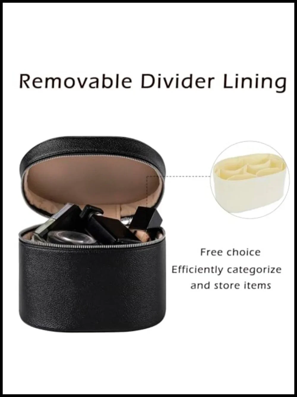 Makeup Bag Vanity Case with Divider and Handle, Aesthetic Cosmetic Organizer,